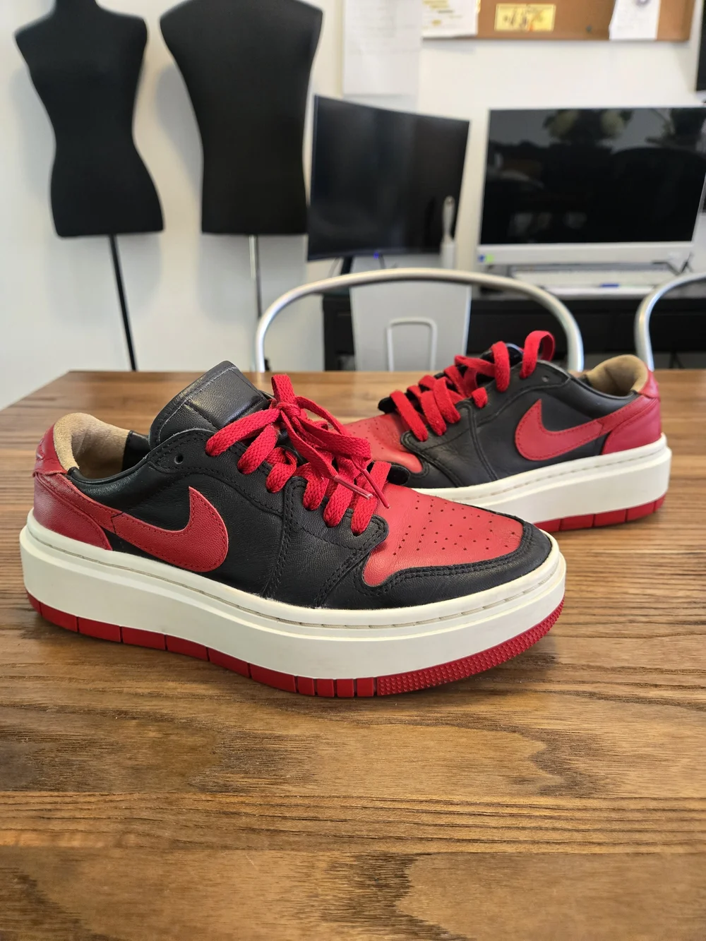 Nike Air Jordan 1 Elevate Low DQ1823-006 Black/Red Sail- Women’s Size US 7